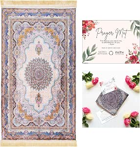 Sacred Artisans Prayer Rug with Super Soft Touch for Men and Women (Jasmine - Non Padded)