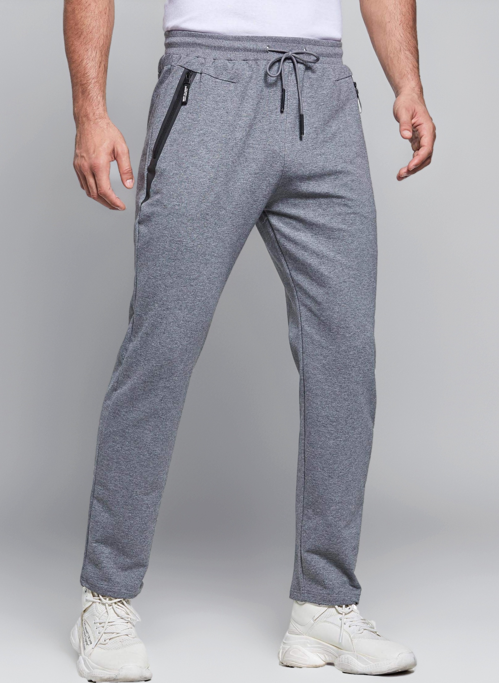 Tansozer Mens Joggers Slim Fit Jogging Bottoms Zip Pockets
