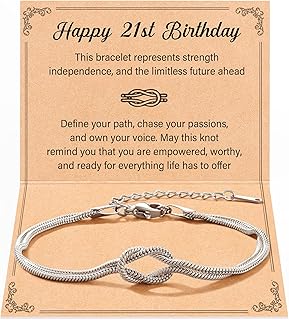 Love Knot Bracelet Birthday Jewelry, 16th/18th/21st/30th/40th/50th Birthday Gifts for Women Her Girls Female