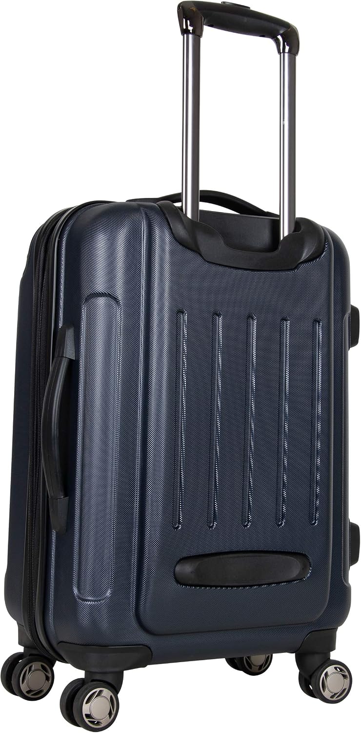 Heritage Travelware Logan Square 20" Lightweight Hardside Expandable 8-Wheel Spinner Carry-On Suitcase, Navy