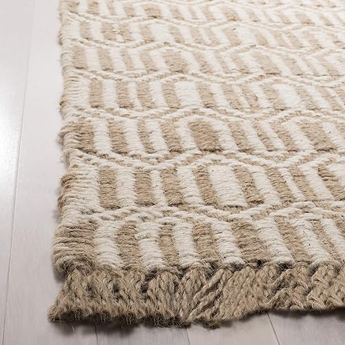 Miniatura 5 de SAFAVIEH Natural Fiber Collection - Alfombra de área de 9 x 12 pies, natural y marfil, hecha a mano, estilo bohemio, casa de campo, yute con flecos,