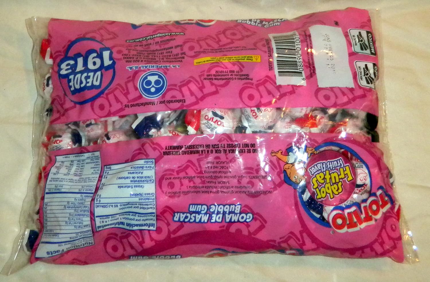 Totito Sabor Frutas - Fruits Goma De Mascar Bubble Gum 100 Pcs Net. Wt. 22.5oz