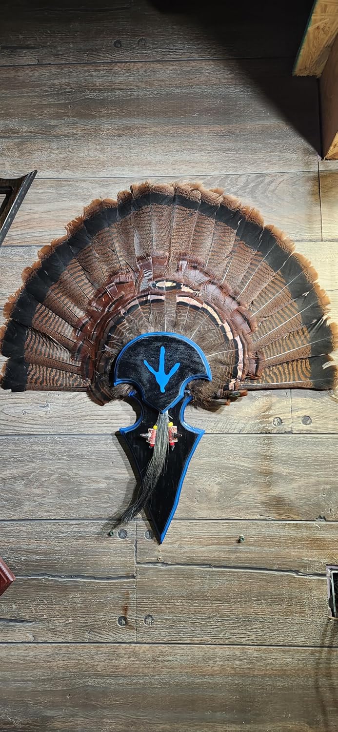 Turkey Fan Mounting Plaque Blue and Black