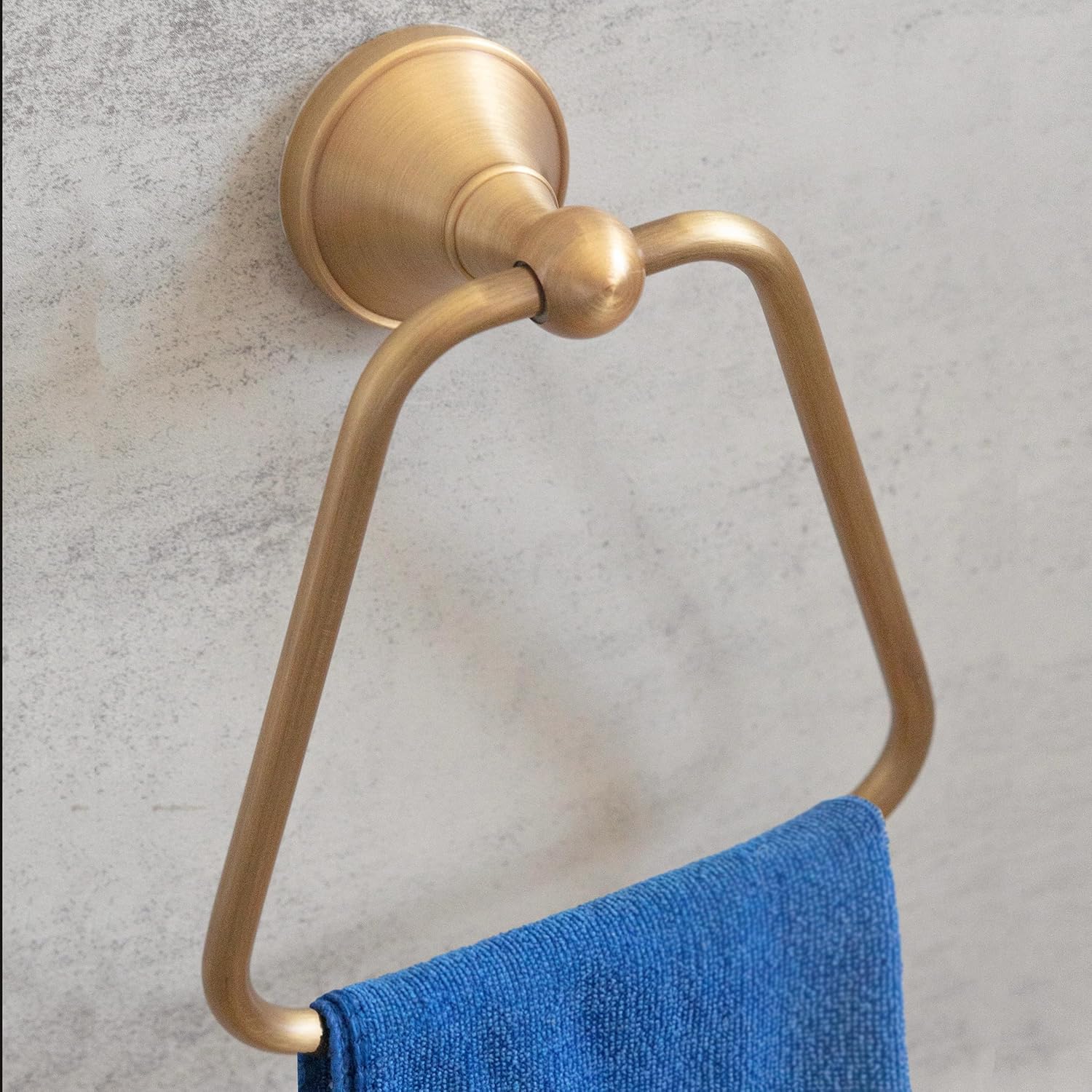 T-Shape Bath Towel Ring, Simple Design Towel Holder Hangers, Wall Mount Antique Brass Hand Towel Holder, Bathroom Hardware Accessories for Bathroom, Kitchen