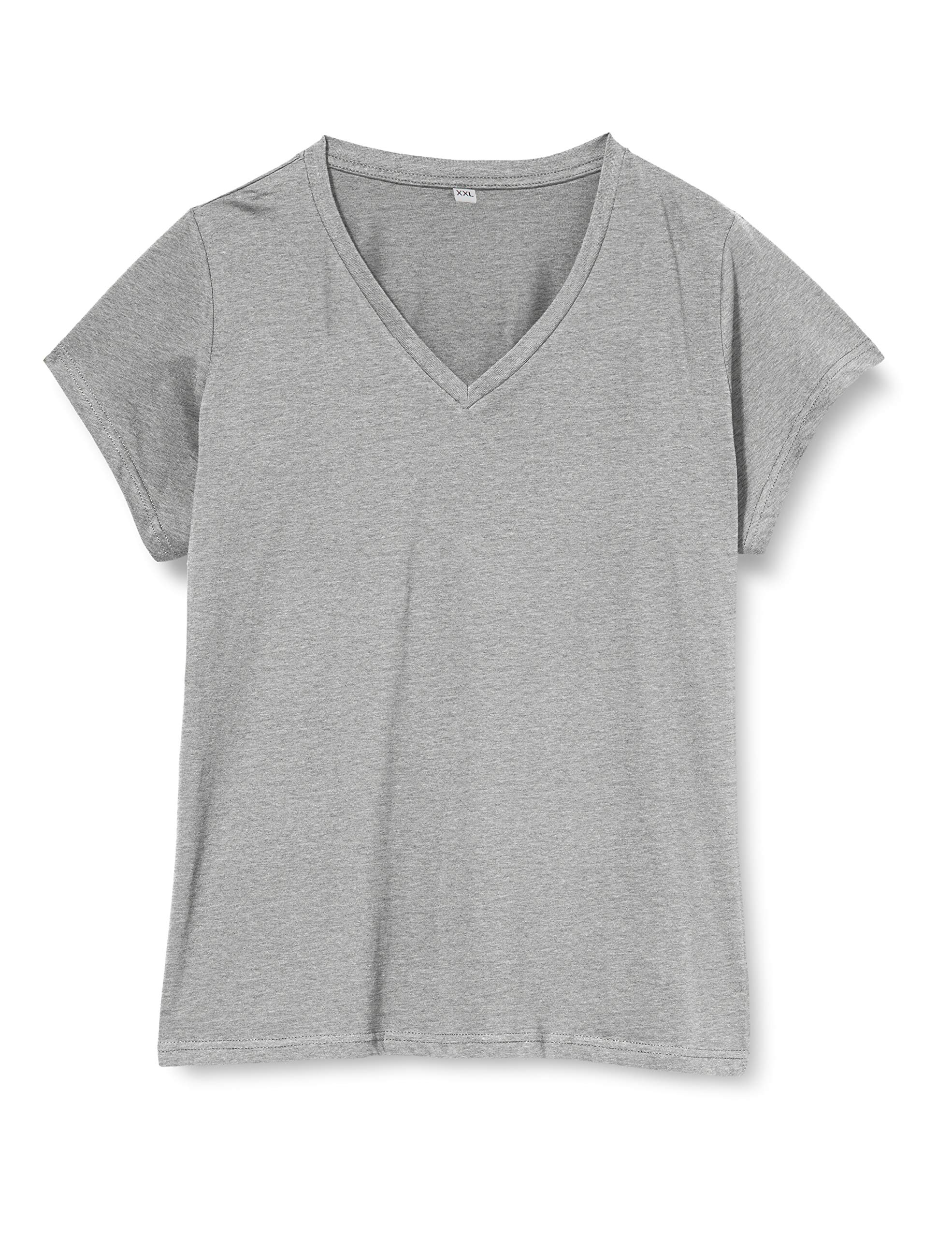 Build your Brand Women's Basic Tee T-Shirt - - XXXXL Heather Grey
