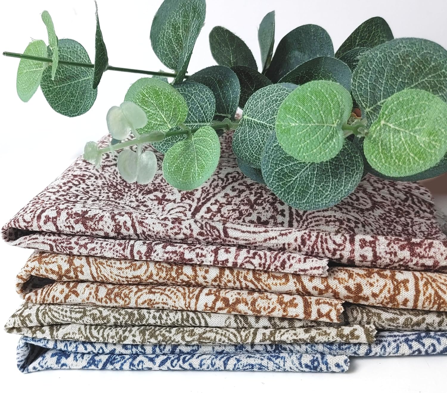 Linen Rayon Blend Fabric by The Linen Lab – Lightweight, Soft, 42"~43" Wide, Pre-Washed Material for Sewing, Clothing, Crafts & DIY (3 Yard pre Cut, Paisley Navy with Subtle Wrinkle Effect)