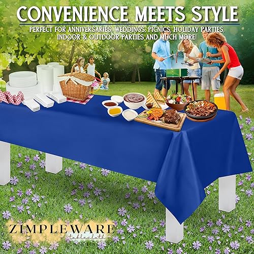 Miniatura 6 de Zimpleware - Mantel redondo de plástico para fiestas de 213cm (84pulgadas) de diámetro (paquete de 1, 6 y 12 unidades)