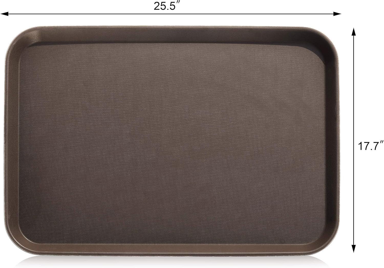 New Star Foodservice Restaurant Grade Non-Slip Tray, Plastic, Rubber Lined, Rectangular (Brown, 18-Inch x 26-Inch)