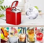 Galanz Machine de fabrication de glace électrique de comptoir portable, 26 d'un poids 24 Heures, 9 Cubes en forme de bulle dans 9 Procès-verbal, 2 Tailles de glace, Machine de comptoir pour les fabricants de glace pour les parties & Bar à la maison, 2.1 L, Rétro Rouge