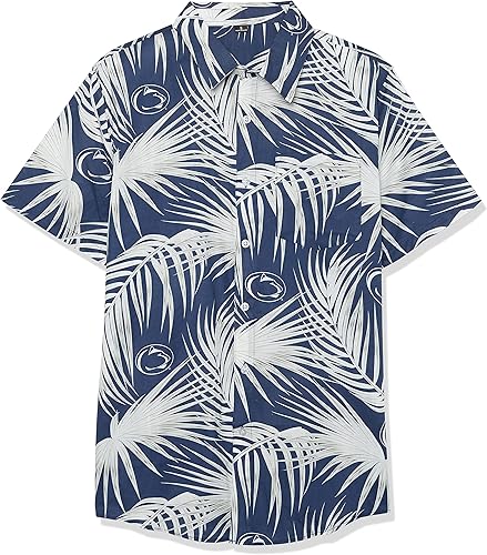 Miniatura 15 de FOCO NCAA Mens NCAA College Team Logo Floral Tropical Hawaiian Button Up Shirt