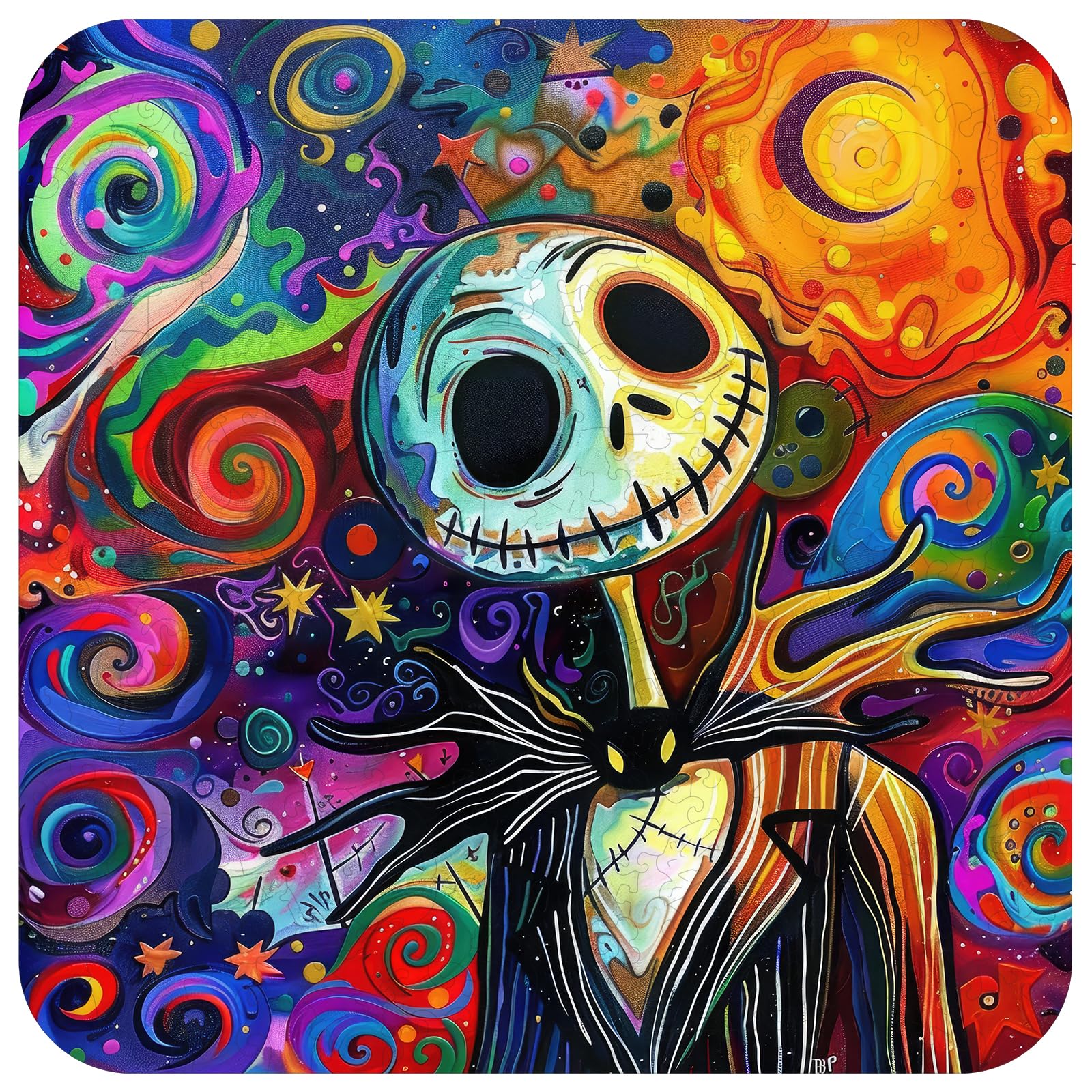 Mys Aurora Halloween Puzzles for Adults, 200 Pieces Wooden Puzzles, Fun Challenge Brain Halloween Jigsaw Puzzles Family Games Birthday for Adults and Kids 11.2'' x11.2''