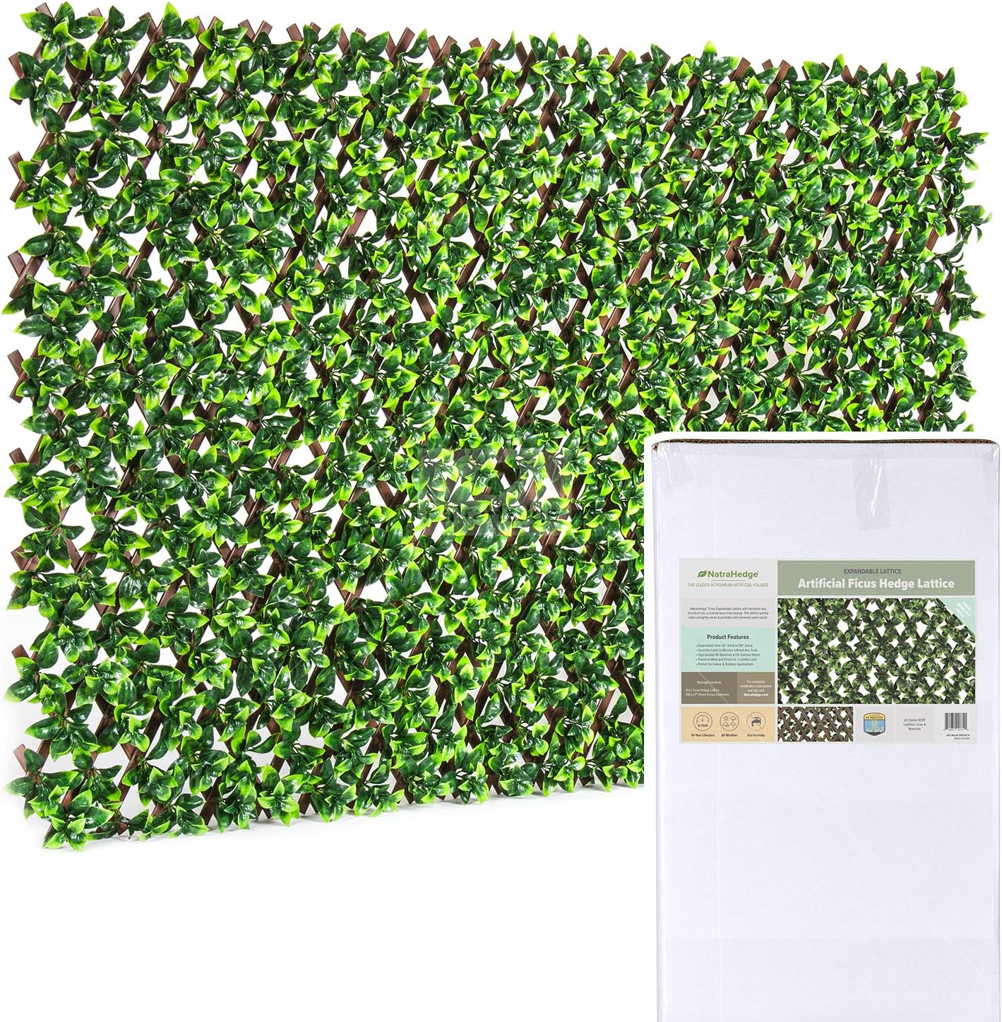 NatraHedgeArtificial Ficus Leaf Expandable Lattice