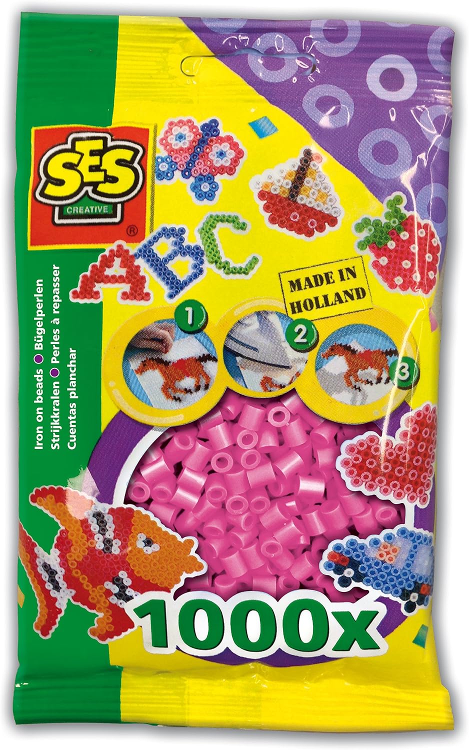 SES Creative Iron On Beads, Red, 1000-Pack