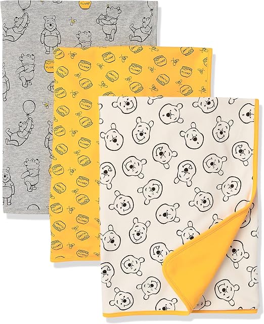 Amazon Essentials Unisex Baby Disney | Marvel | Star Wars Swaddle Blankets, Pack of 3