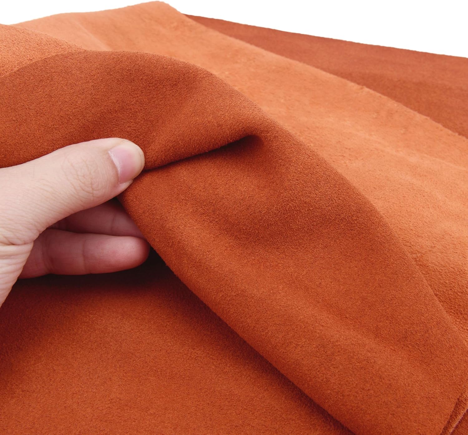 WAYNE'S DOG 3/4 oz Suede Leather Square Cowhide Leather Craft for Moccasins, Leathercraft, Bag Linings, Approns, Saddle Parts (Orange, 12"x12")