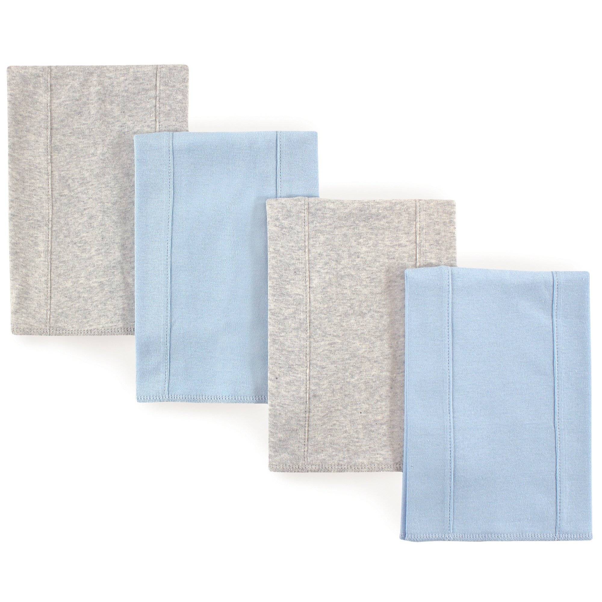 Touched by Nature Unisex Baby Organic Cotton Burp Cloths, Blue Gray, One Size