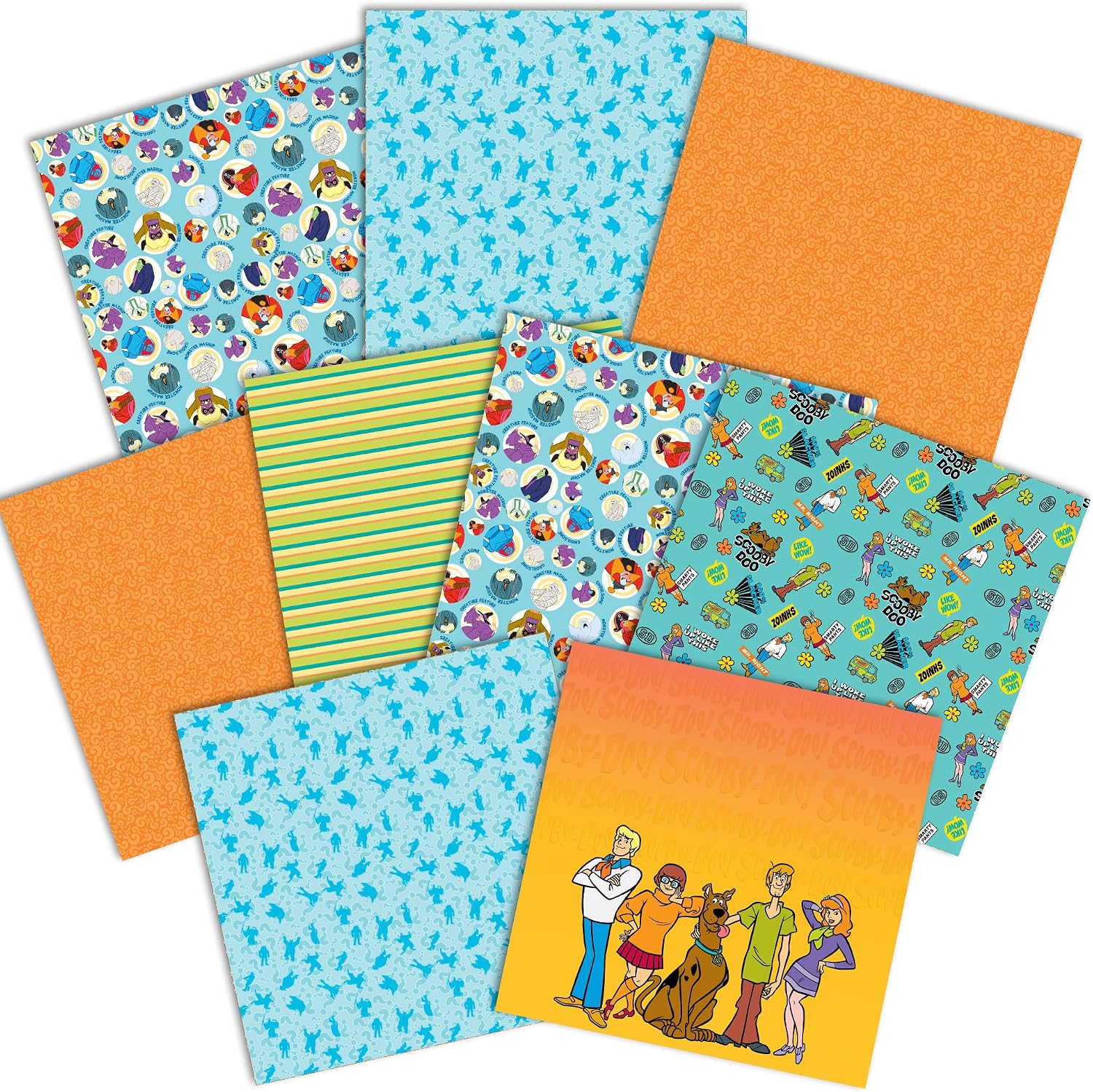 Paper House Productions Scooby Doo 12" x 12" 9-Sheet Decorative Double Sided Paper Pack for Scrapbooking and Crafts