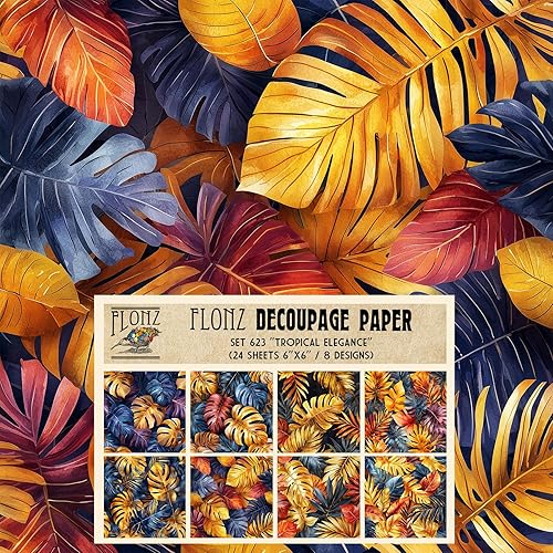 Miniatura 6 de Decoupage - Paquete de papel (24 hojas de 6 x 6 pulgadas), flores de peonías, FLONZ, papel de patrón vintage sin costuras para decoupage,