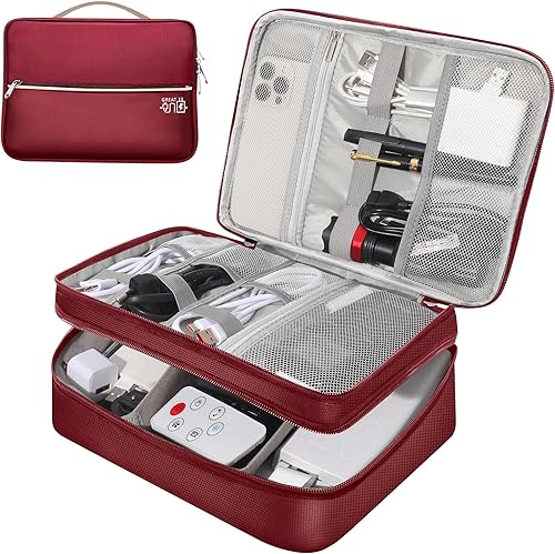 Miniatura 9 de CILLA Estuche Organizador de Cables de Viaje, Bolsa de Almacenamiento Portátil Impermeable para Cargador, Cable, USB, Power Bank, Auriculares,