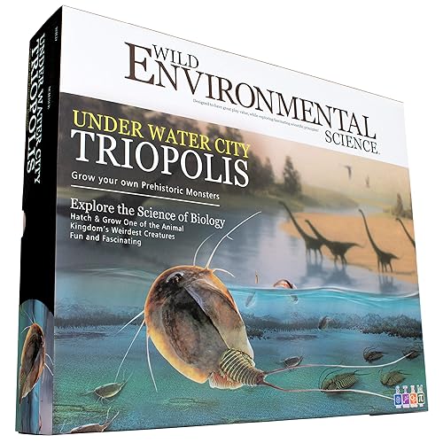 WILD ENVIRONMENTAL SCIENCE Under Water City Triopolis - Kit de ciencia para mayores de 8 años - Fósiles vivos de dinosaurios triásicos de escotilla