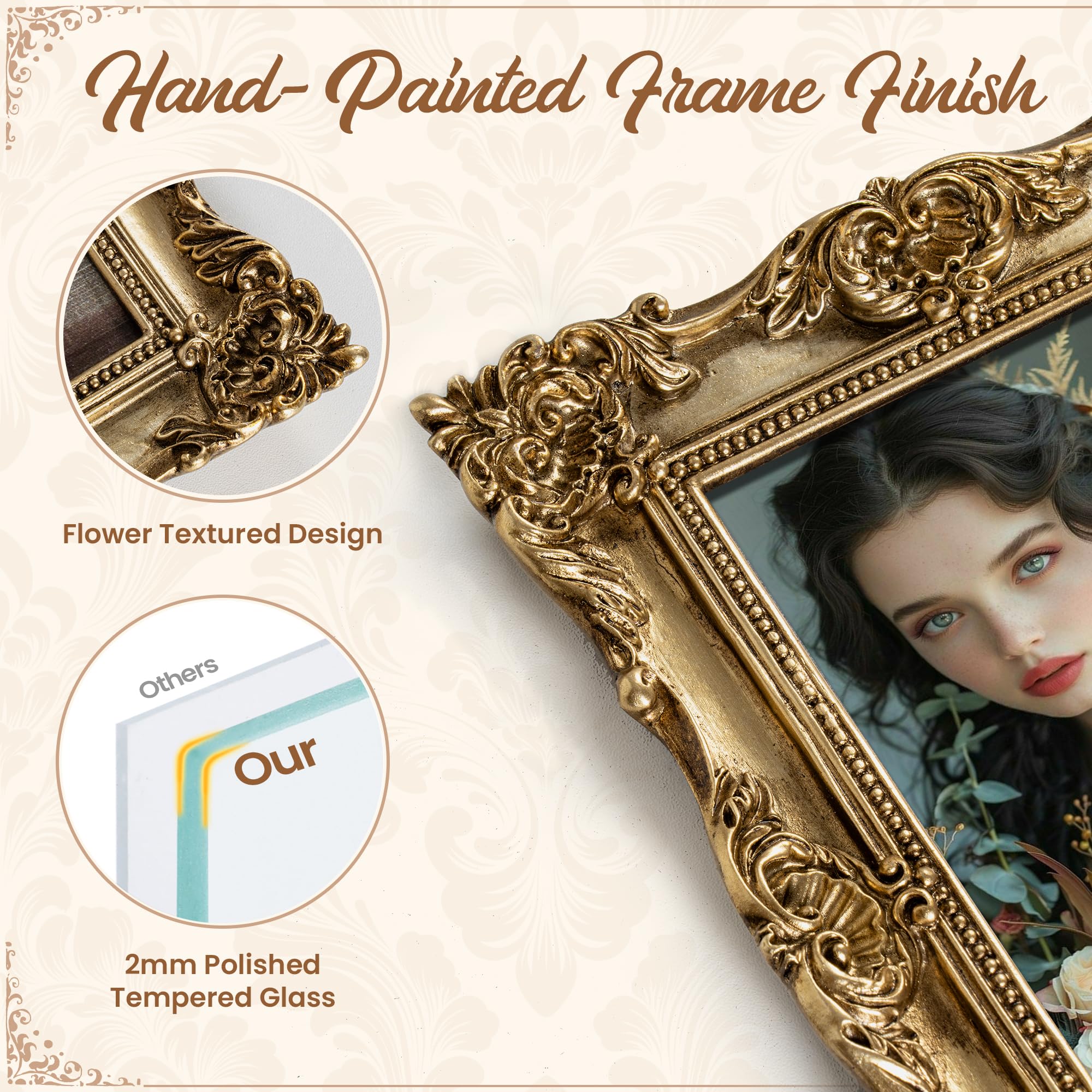 Amazon.com - Axeman 4x6 Picture Frame, Vintage Textured Hand