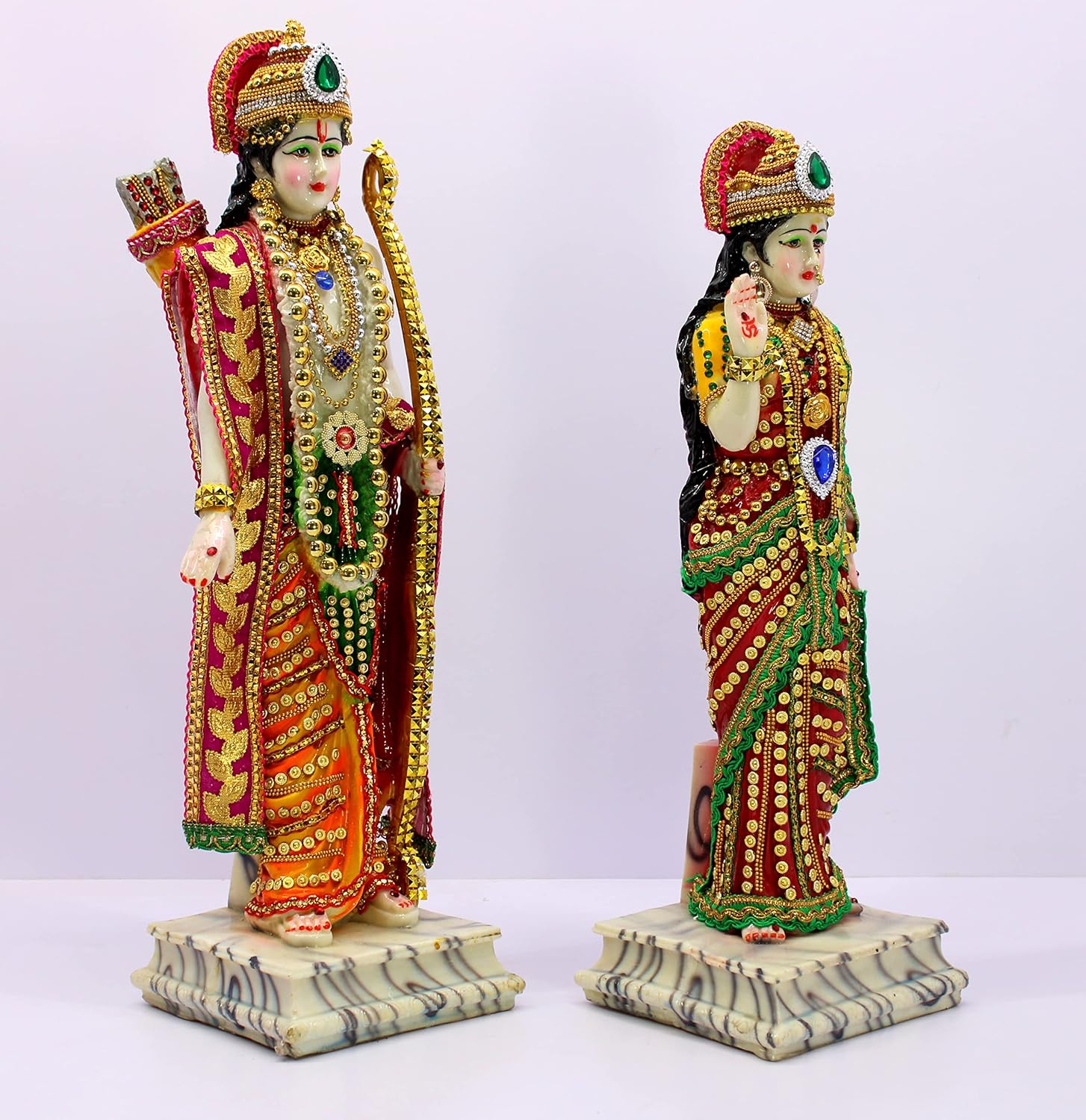 Size 18 eSplanade Ram ji Shri Ram and Sita Maa Murti Idol Statue Sculpture | Decorative Items - Home Decor | Resin - Multi - 18 Inches (Big Size)