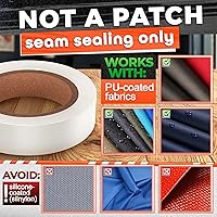 Vista 6 de VIKROM Cinta de costura para tienda de campaña de 65 pies de longitud de 0.8 pulgadas de ancho, impermeable, cinta blanca para reparación de carpa