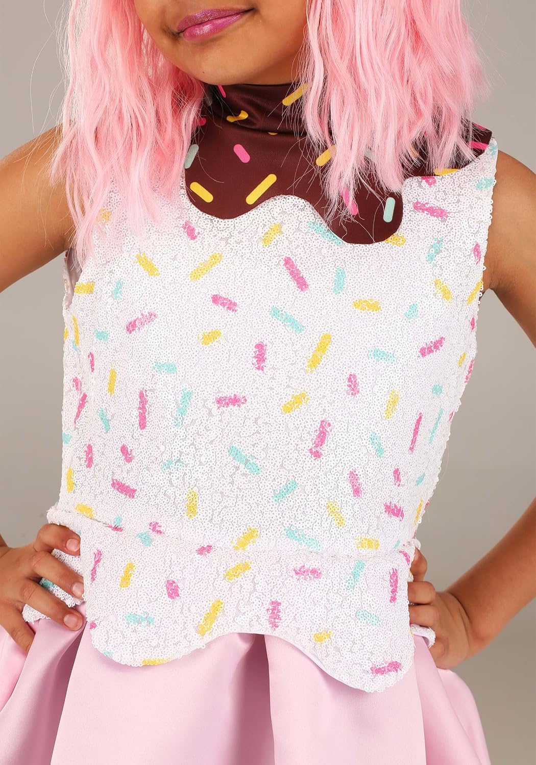 Girls Ice Cream Costume | Dress, Leggings, and Headband | Sweet Treat Outfit for Halloween