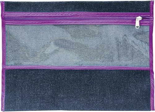 Trefoil Denim School Library Book Bag, Purple