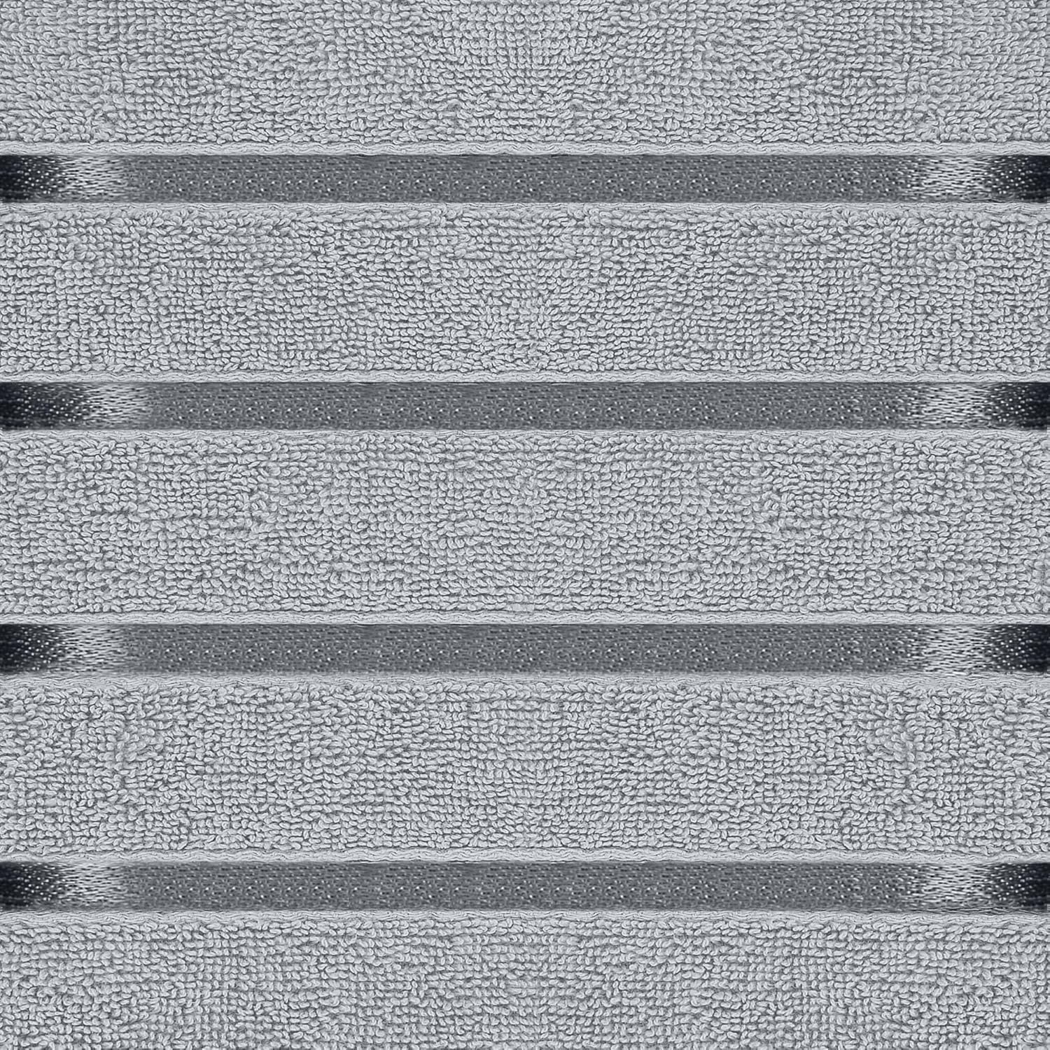 Utopia Towels 8 Piece Luxury Towel Set, 2 Bath, 2 Hand, and 4 Wash Cloths, 600 GSM Ring Spun Cotton, Highly Absorbent Viscose Stripe Towels, Ideal for Everyday use, Cool Grey - Image 3
