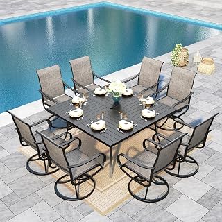 Sophia & William 9 Pieces Patio Dining Set with Swivel Chairs