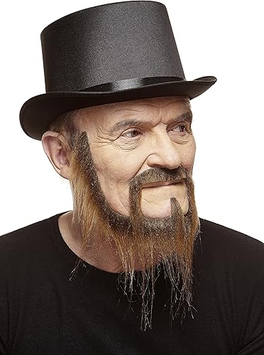 Miniatura 3 de Mustaches Autoadhesivo, novedoso, barba falsa larga en cuclillas, pelo facial falso, accesorio de disfraz para adultos, color marrón