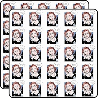 FBI Agent // Scully Xfiles Lichtenstein Scrapbook Stickers Vinyl Decals 1" Size – 50-Pack for Journals, Cards, Crafts