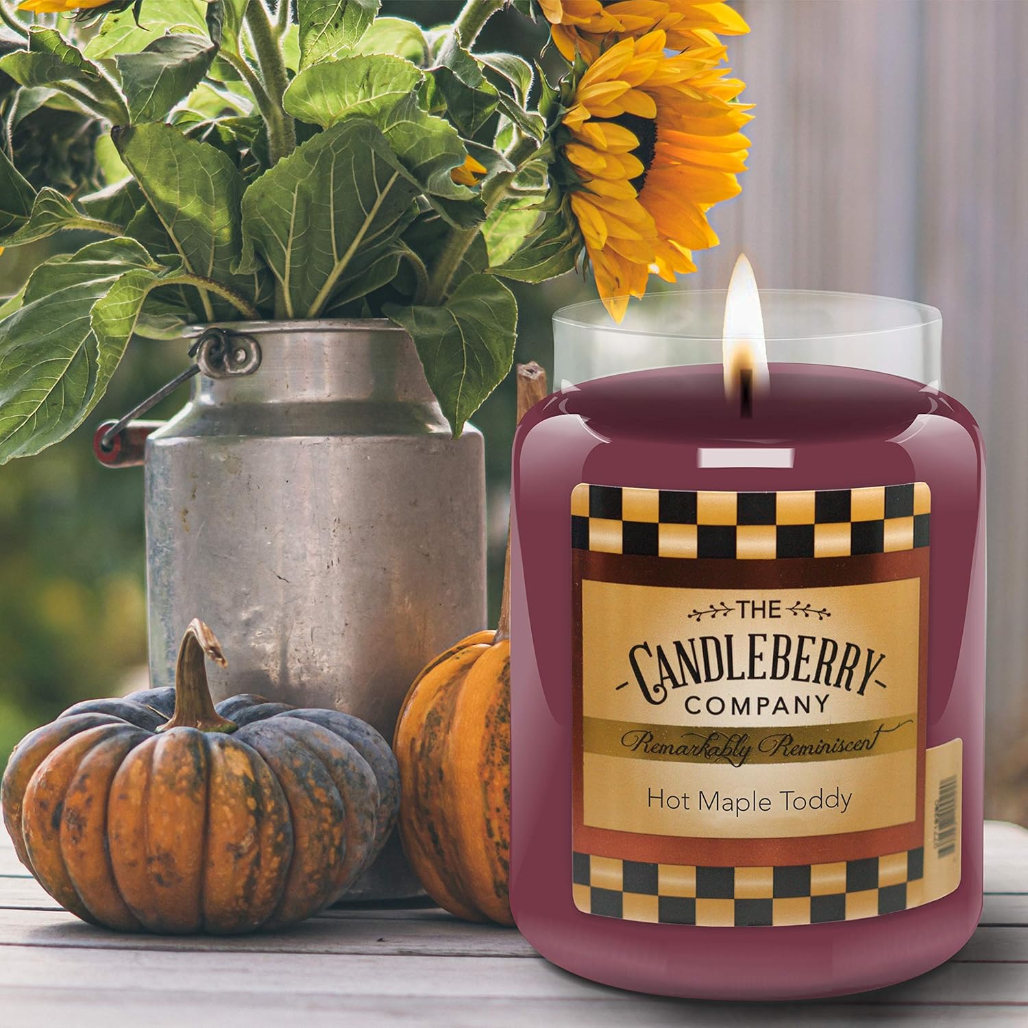 Candleberry Candles Hot Maple Toddy | Strong Fragrances for Home | Hand Poured in The USA | Highly Scented | 135 Hour Burn Time | Large Jar