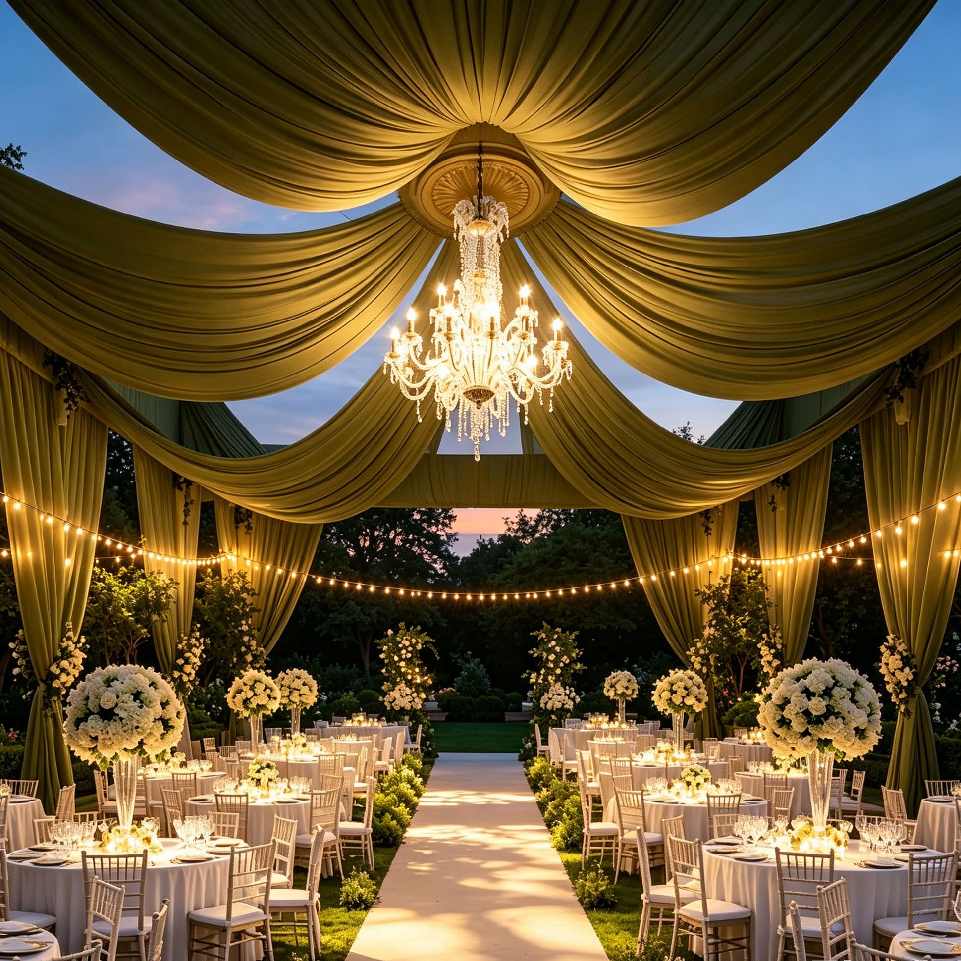 2 Paneles de Paño para Techo 150x600cm para Bodas y Fiestas