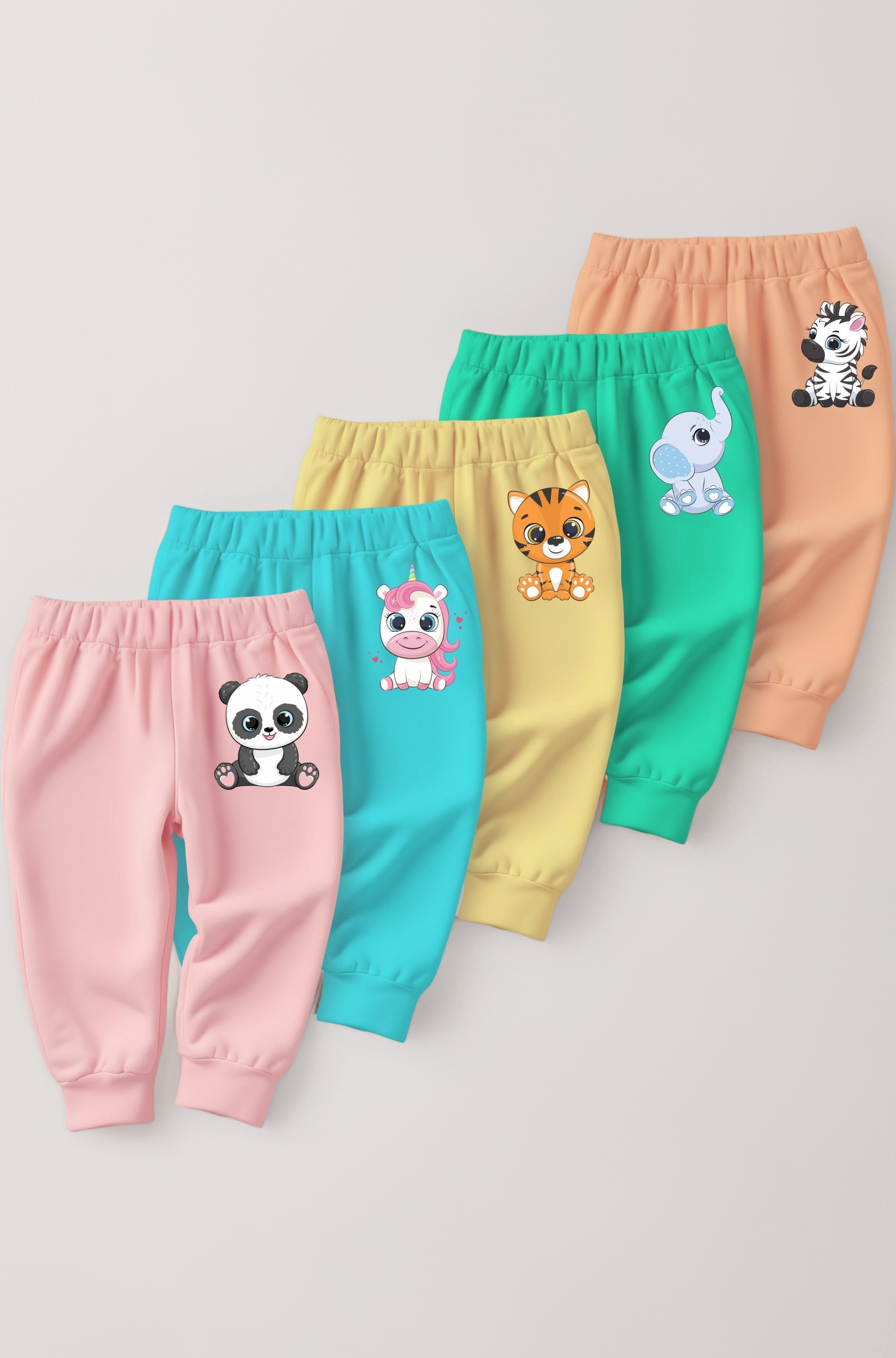 Cotton Pajama Pants with All Over Print for Boys and Girls (Multicolor Designs)(Pack of 5)