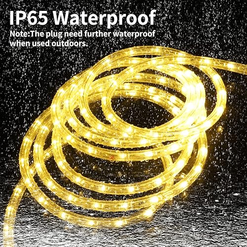 Miniatura 4 de Cuerda de luz LED regulable de 78.7 ft80 pies, resistente al agua, para interiores y exteriores, 864 LED blanco cálido de 110 V, 3000 K, flexible,