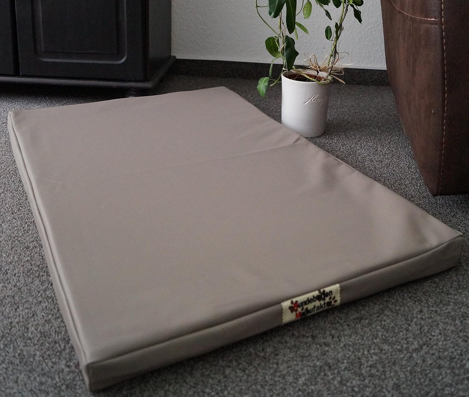 Hondenmand Premium Kunstleer Taupe - 90/110/130cm - ortho