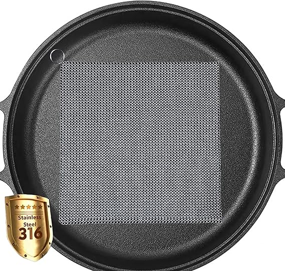 ERGONOW Mesh Cast Iron Scrubber Fine Rings Welded Chainmail