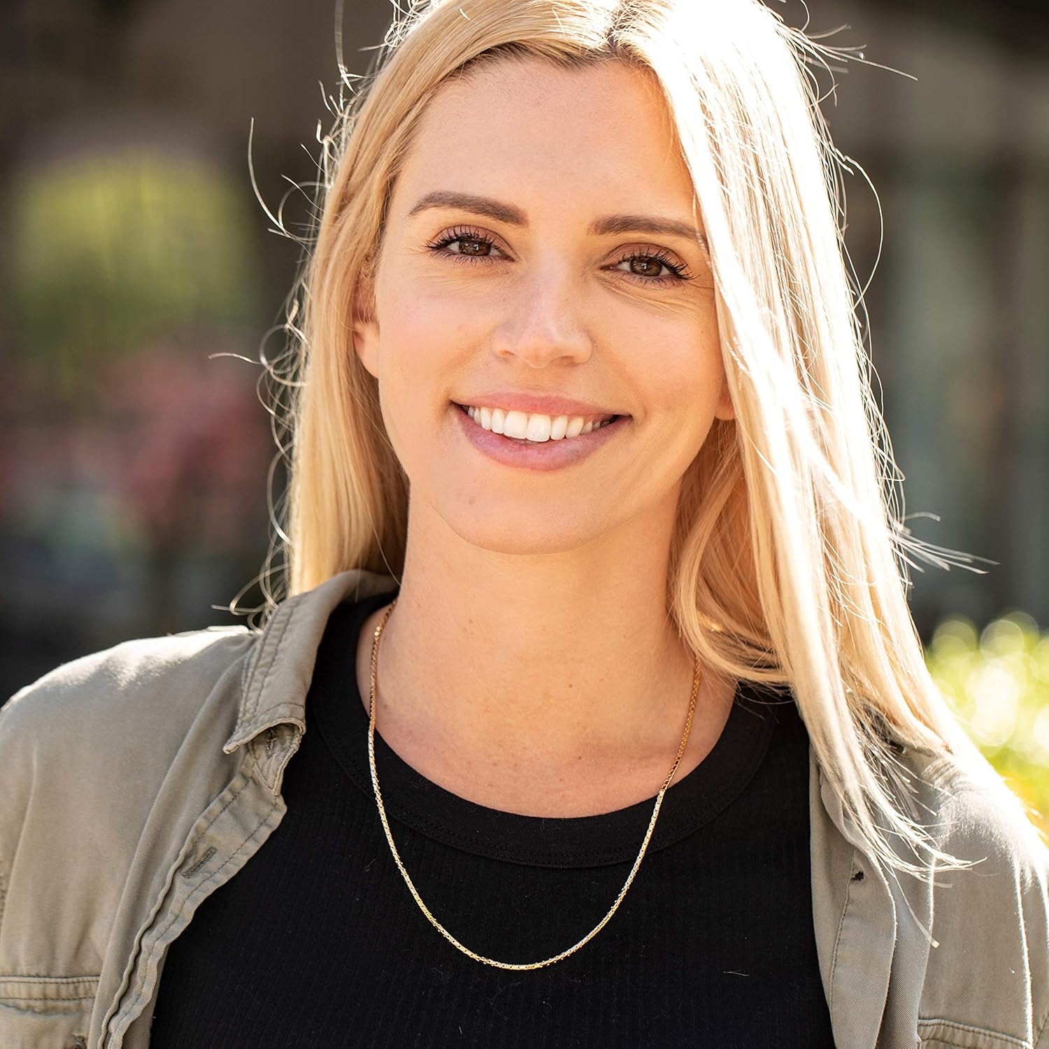 LIFETIME JEWELRY 1.7mm Snake Chain Necklace for Women and Men 24k Gold Plated