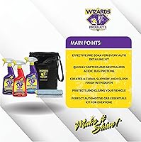 Vista 4 de Wizards Kit de detalles de automóvil de 5 piezas – Kit profesional de detalles de automóvil para principiantes – Accesorios de coche para hombres
