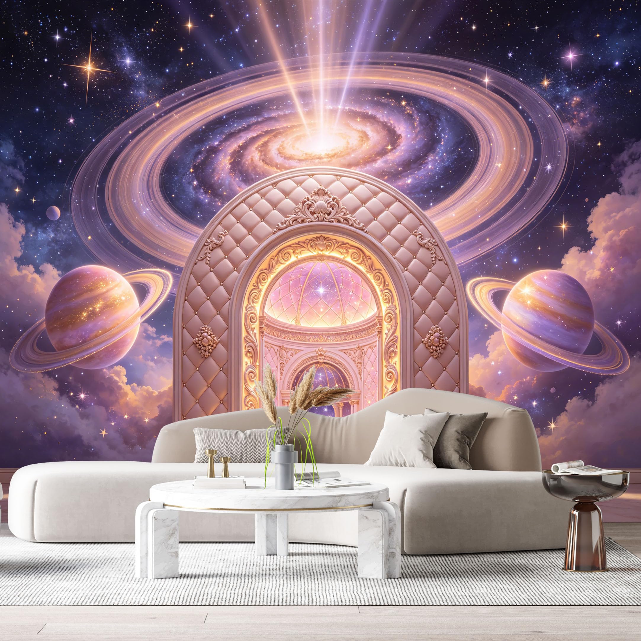 Custom Size Wall Murals Cosmic Galaxy Portal 3D Trompe L'Oeil SelfAdhesiveWall Fabric Removable Wallpaper Wall Decor for Living Room Bedroom Bathroom