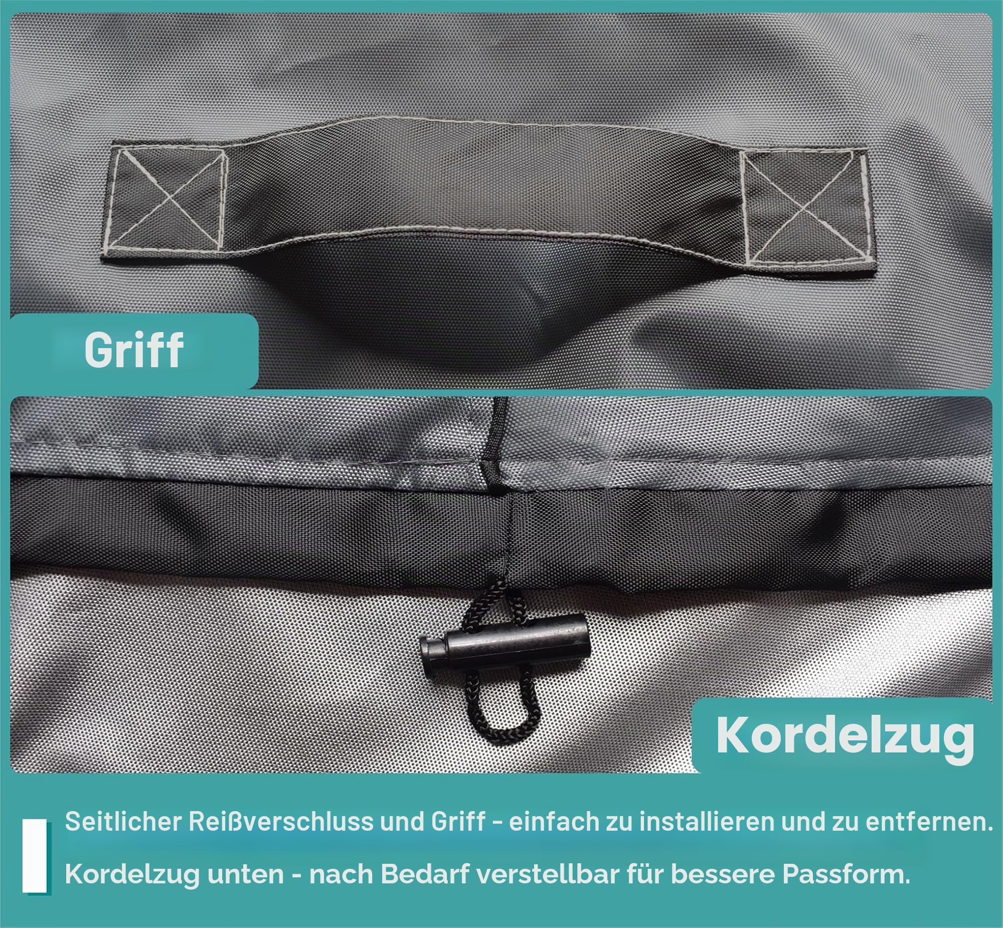 WES Klappbett Staubdichte Abdeckung Schutzhülle für Innen Außen Verstellbar Wasserdicht Protector Multifunktionale Abdeckung (Grau)