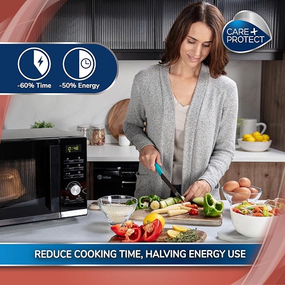 Care+Protect Microwave Plate Cover - Microwave Ventilated Covers - Ideal for Microwave Cooking - Prevent Splashes - BPA Free - Dishwasher Safe - 26.2 x 26.2 x 7.6cm - White