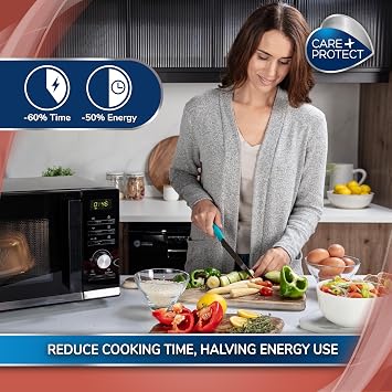 Care+Protect Microwave Plate Cover - Microwave Ventilated Covers - Ideal for Microwave Cooking - Prevent Splashes - BPA Free - Dishwasher Safe - 26.2 x 26.2 x 7.6cm - White