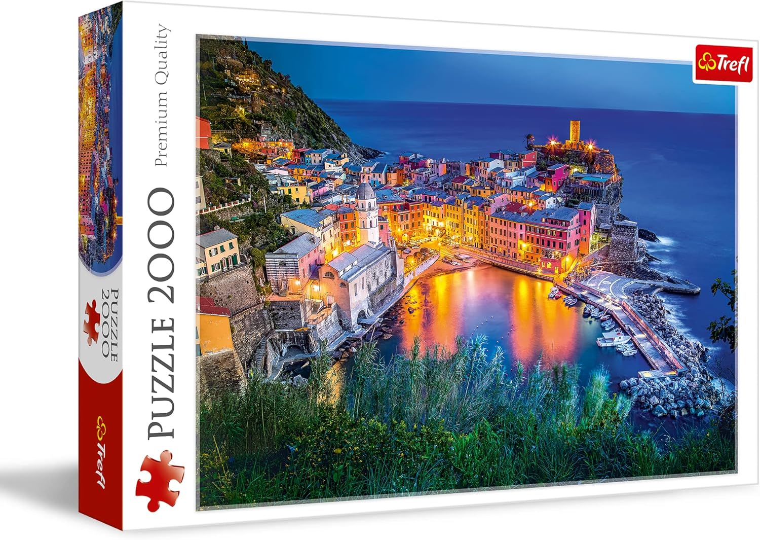 Trefl Vernazza at Dusk 2000 Piece Jigsaw Puzzle Red 38"x27" Print, DIY Puzzle, Creative Fun, Classic Puzzle for Adults and Children from 15 Years Old