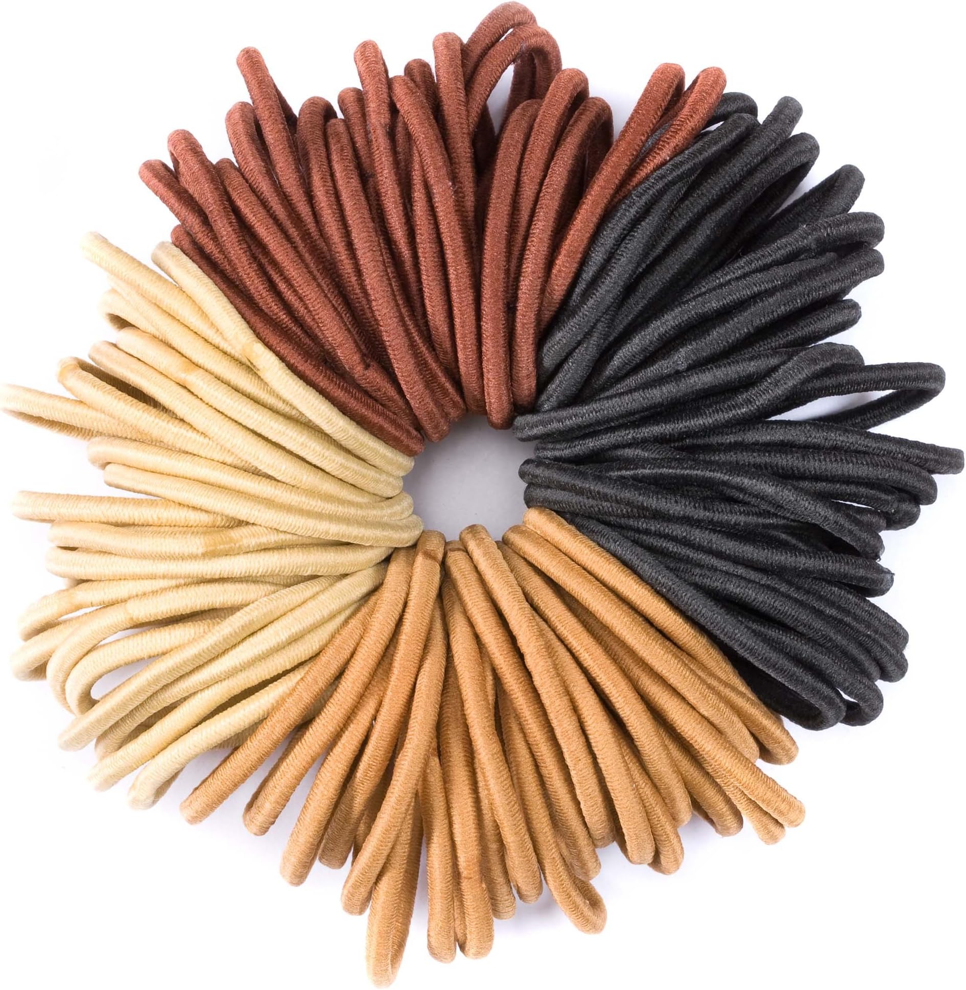 50 Quality Thick Endless Snag Free Hair Band Elastics Bobbles Bands Ponios (Natural)