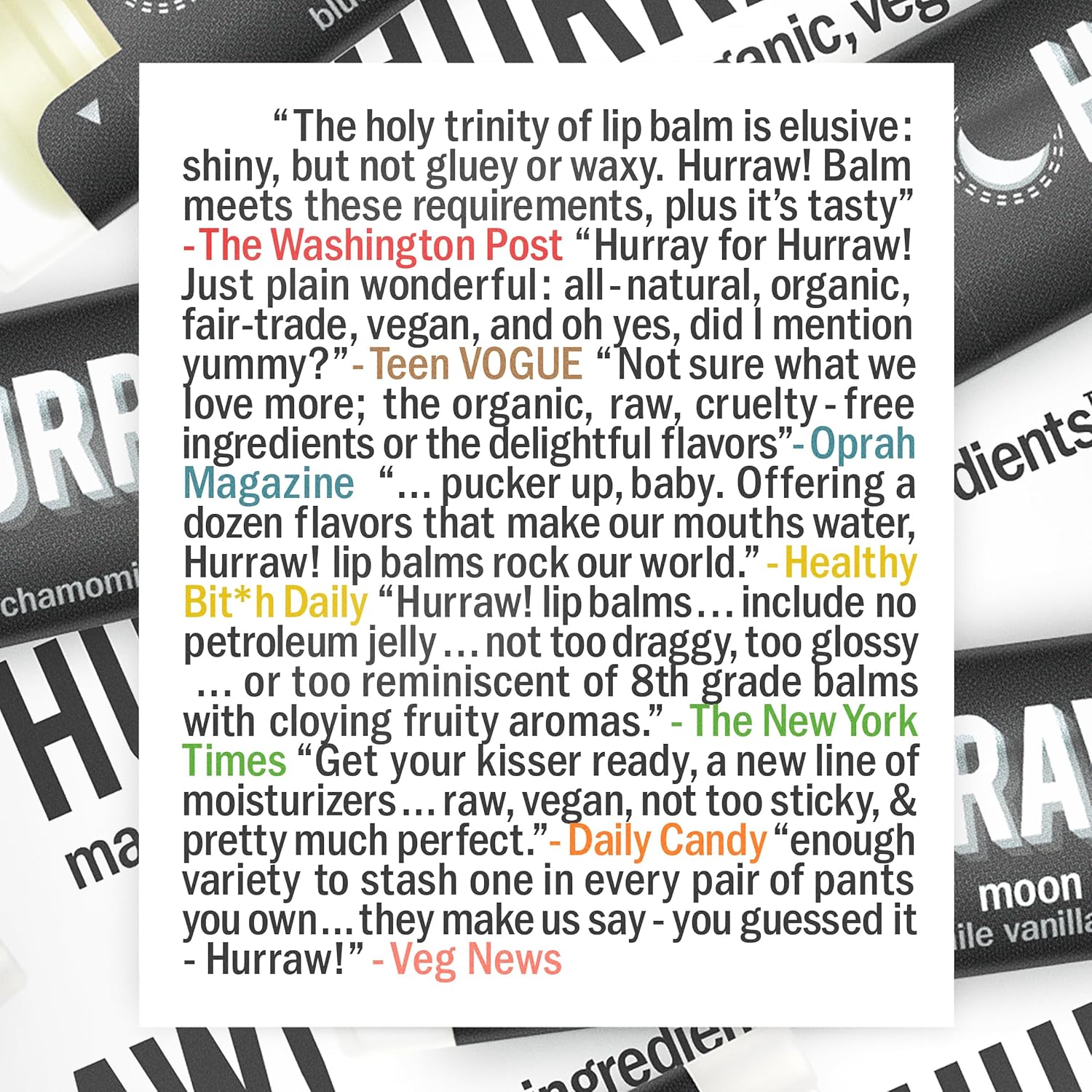 Hurraw! Moon Night Treatment (Blue Chamomile, Vanilla) Lip Balm, 5 Pack: Organic, Certified Vegan, Cruelty and Gluten Free. Non-GMO, 100% Natural Ingredients. Bee, Shea, Soy and Palm Free. Made in USA