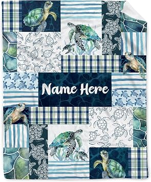 Custom Sea Turtle Blanket Turtle Lover Gift 30x40