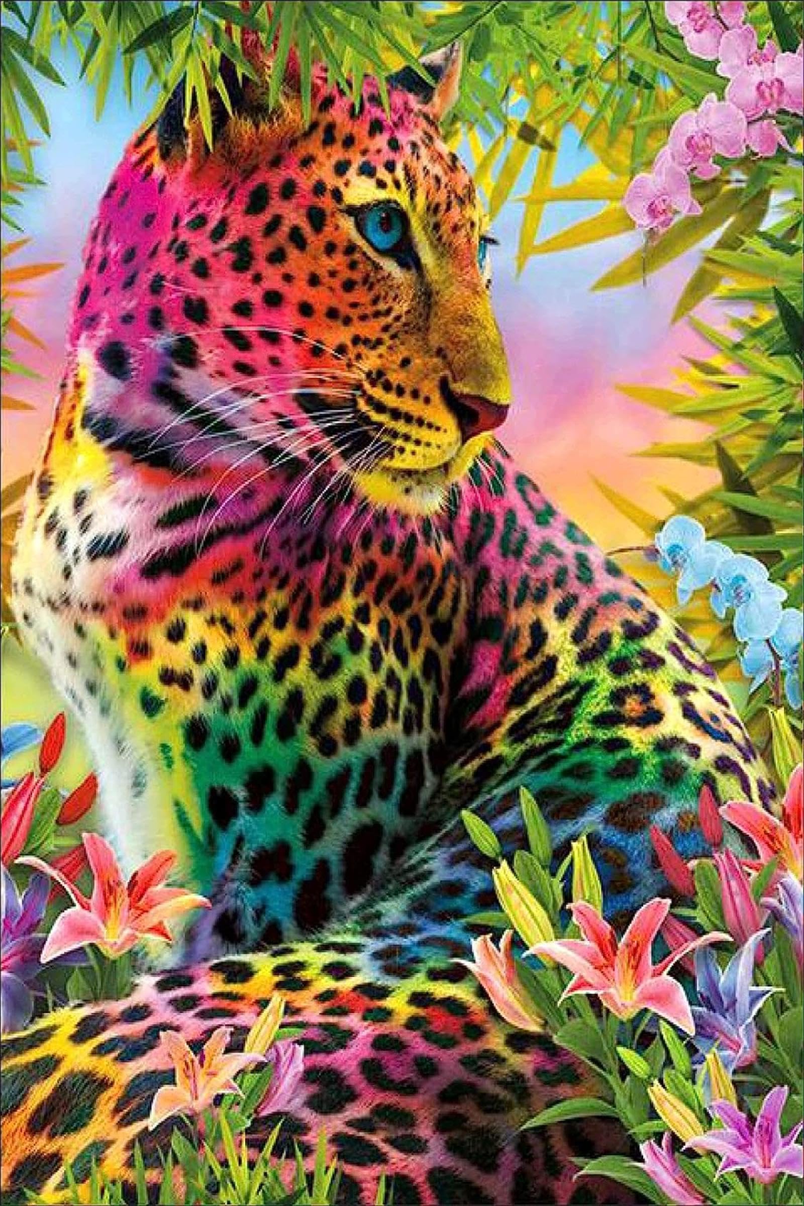 Neon Panther, Colorful Arrangement Game, Game of Skill for the Whole Family, Wooden 1500 Piece Puzzle